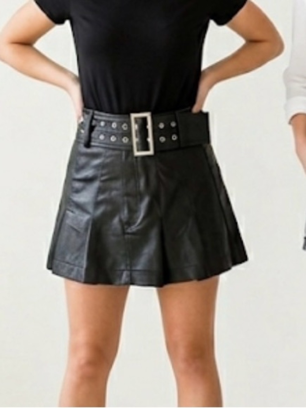 Princess Polly Black Faux Leather Mini Skirt size 2 like new condition